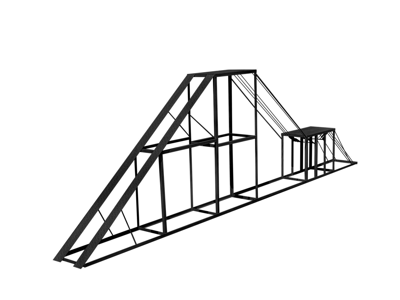 Rugpeak wire high climb steel crawler obstacle white background view
